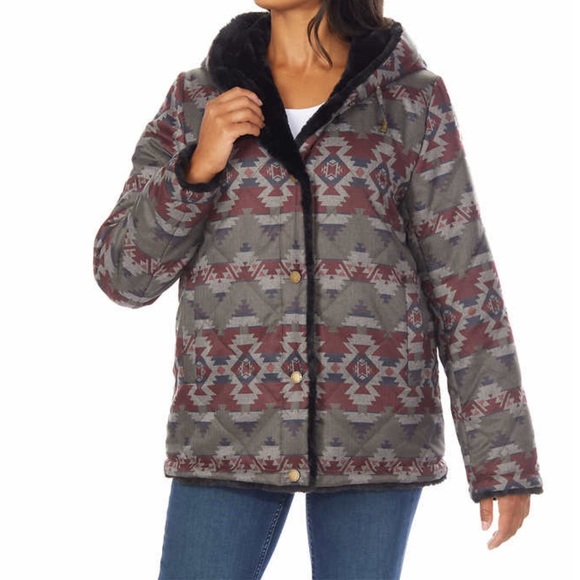 Pendleton Ladies' Reversible Faux Fur Printed Coat Size Small - Picture 2 of 8